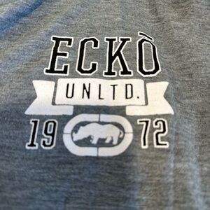 Ecko Unltd. 90s Y2K Style Men's Sz: XL Long Sleeve Gray Graphic Streetwear tee.